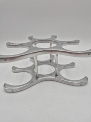 Cast Aluminum Wine Rack Mid Century Modern Michael Noll Style 6 Bottle Holder