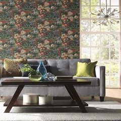 CY1541 red green Dynasty asian oriental scenic floral branch wallpaper rolls 3D