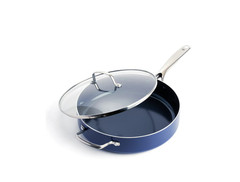 Blue Diamond 5QT Ceramic Nonstick Jumbo Sauté Pan with Lid – Toxin-Free