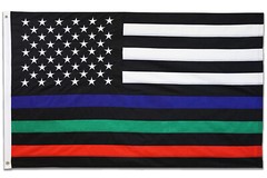 Embroidered Thin Blue Green Red Line Flag 3x5ft Thin Line House Flag 3′ x 5′