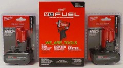 NEW N Box Milwaukee 2562-20 M12 FUEL 3/8 Stubby Impact Wrench, 2) 5.0 Ah Battery
