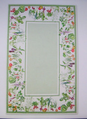 WILLIAMS SONOMA GARDEN VEGETABLE TABLECLOTH 100% COTTON 70X108 INCHES NEW W/TAGS