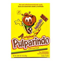 (4 Pack) Pulparindo Tamarind Candy, Original Hot and Salted Mexican Candy, 20ct