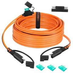SAE to SAE Extension Cable, 12AWG Quick Disconnect Connector, 30A 17ft/518cm