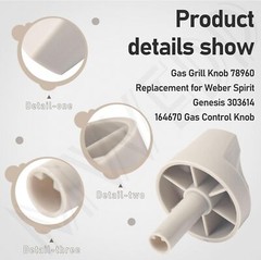 (2)FOR WEBER SPIRIT 500 700 FOR GENESIS REPLACEMENT GAS GRILL KNOB 78960 3614 W
