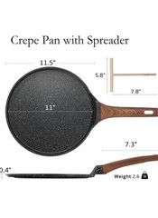 ESLITELIFE 11″ Non-Stick Crepe Pan w/ Spreader Induction Ready Y-PS1628