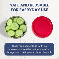 Replacement Lids for Pyrex Glass Containers 1-Cup 2-Cup 4-Cup 7 Cup Round 9pcs