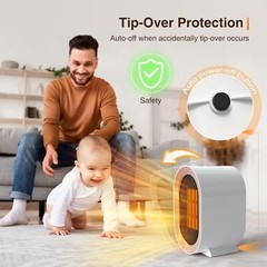 Space Heater for Room Indoor Use 1200W Fast PTC Ceramic Instant Heating Fan