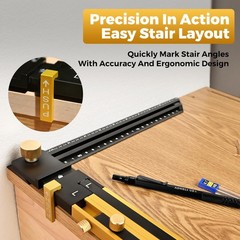 Stair Tread Template Tool (Brass/Black) Large, BRASS/BLACK