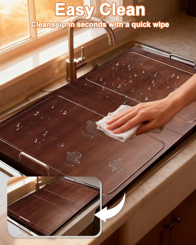 30″x22″ Stove Top Cover Wooden Noodle Board with Handles for Gas Electric Stove