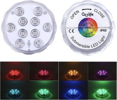 2pack Submersible LED Lights Remote Control Battery Powered,RGB Multi Color