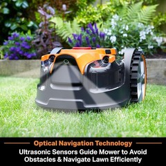 LawnMaster OcuMow™ VBRM601YCM Perimeter Wire Free Robot Lawn Mower Cuts Small