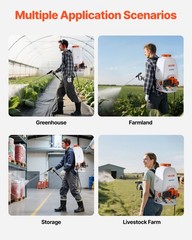 VEVOR Gas Powered Backpack Sprayer 26.5CC 0.9HP Engine 6.5 Gallon Garden Sprayer