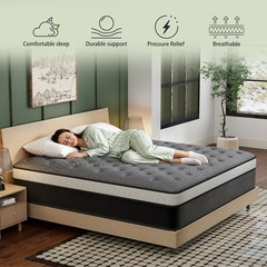 12/14 Inch Gel Memory Foam Hybrid Spring Mattress Twin Full Queen King In a Box