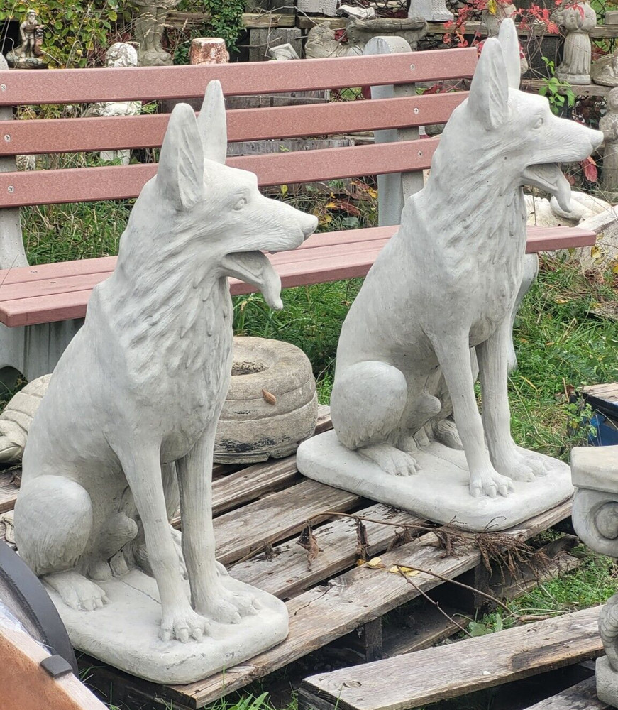 GERMAN SHEPHERD statue 44” CONCRETE AS SHOWN.SOLD INDIVIDUALLY !!!!