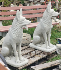GERMAN SHEPHERD statue 44” CONCRETE AS SHOWN.SOLD INDIVIDUALLY !!!!