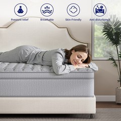 12″ 14″ Gel Memory Foam Mattress Hybrid Spring Twin Full Queen King In A Box