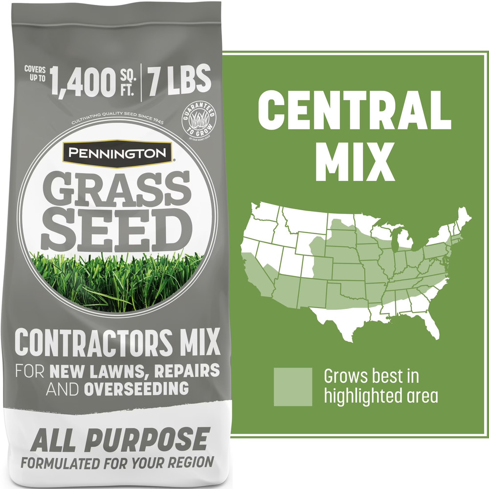 Contractors Central Grass Seed Mix, Grass Seeds for Lawn, for Sun to Partial Sha