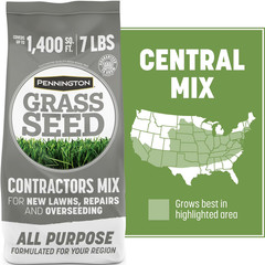 Contractors Central Grass Seed Mix, Grass Seeds for Lawn, for Sun to Partial Sha