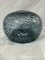 Hand Blown Dimpled Glass Pendant Light Blue Brushed Nickel Any Room