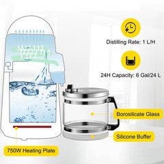 VEVOR 4L Water Distiller Purifier Machine Countertop Stainless Steel Interior