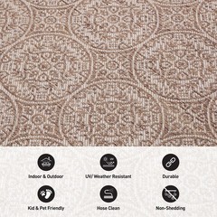 Rugshop Outdoor Rug Transitional Floral Circles Textured Indoor Outdoor Rugs 5×7