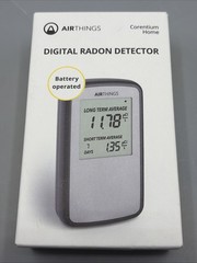 Airthings Corentium Home 223 Digital Radon Detector, Black/Gray, portable