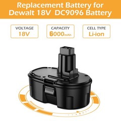 18V 7.0Ah 6Ah Battery / Charger For Dewalt 18 VOLT DC9099 DC9096-2 DC9096 DC9098