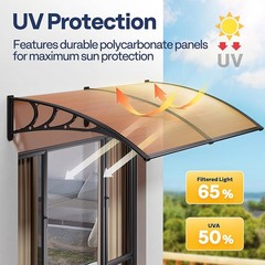 40×40”/80”/120” Outdoor Door Window Awning Patio Canopy Rain Cover Sun Shade