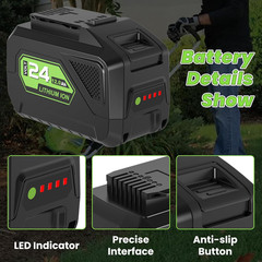 24V 12.0Ah Batteries Replacement for Greenworks 24V Battery Model 29842 29852