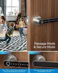 Smart Door Handle, Fingerprint Keyless Entry Electronic Digital Keypad Free APP