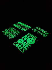 Glow In The Dark Vinyl Decals No One Cares Medium Size Lit Studios New Decor
