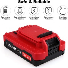 2PACK 8.0Ah Li-ion Battery / Charger for Porter Cable 20V MAX PCC685L PCC680L