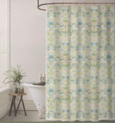 William Morris Fabric Shower Curtain Strawberry Thief Multicolor 72″x72″ Shabby