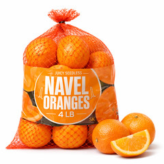 Navel Oranges 4 lb, Sweet Seedless Citrus Fruit, Easy Peel Fresh Juicy Oranges