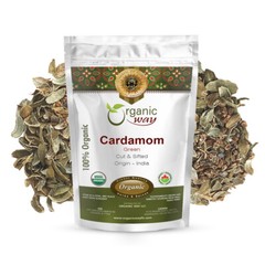 Organic Way Green Cardamom / Hari Elaichi Cut & Sifted – Kosher & USDA Certified