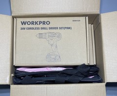 Workpro 157pc Tool Set and Bag w/ 20V Cordless Drill Driver PINK
