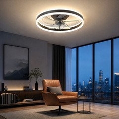 20″ Modern LED Ceiling Fan Lights Flush Mount Light kit With APP Remote Control