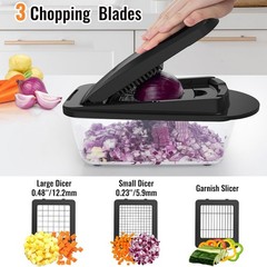 8 Blade All-in-1 Vegetable Chopper Mandoline Slicer with Container (Select One)