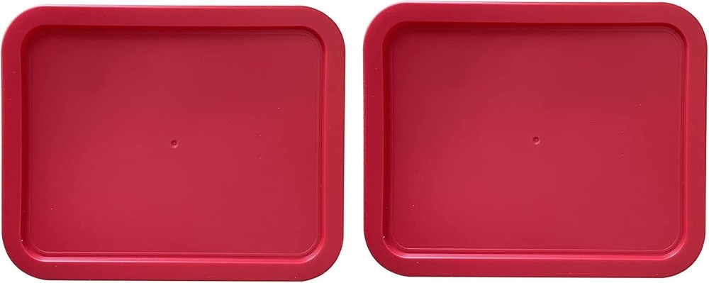 Replacement Lids for Pyrex 7210-PC Cover 3-Cup Rectangle Red 5.75×7.75″ 2-Pack