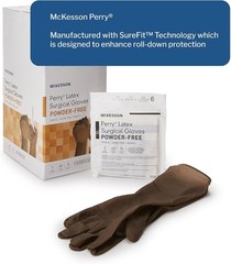 Perry Disposable Sterile Pair Latex Surgical Glove Extended Cuff Length