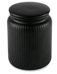 Thyme & Table ~ 27.6 Ounce BLACK Ribbed Jar ~ Canister w/Lid ~ 4.4 in x 5.9 Tall