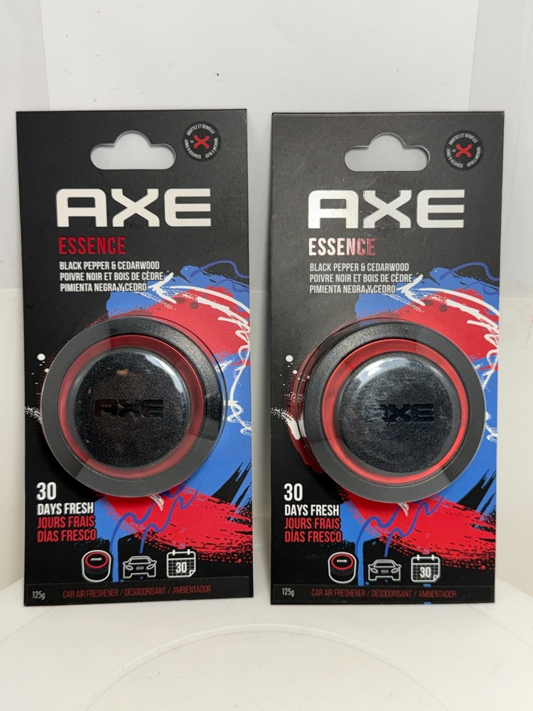 (Lot of 2) Axe Essence Black Pepper & Cedarwood 30 Days Fresh Car Air Freshener