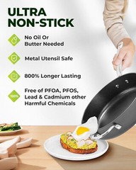 Granitestone Armor Max 4 Qt Hard Anodized Heavy Duty Nonstick Deep Sauté Pan