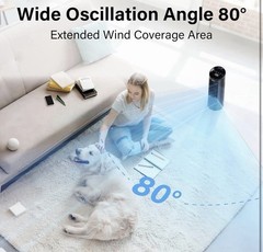 13” Tower Fan for Bedroom, Quiet Cooling Desk Fan with Remote, 80° Oscillating