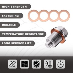 M14x1.5 Magnetic Oil Drain Plug, Stainless Steel Oil Pan Drain Nut Bolt with …