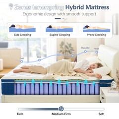 12″ 14 Inch Hybrid Spring Gel Memory Foam Queen Mattress Full King Size in a Box