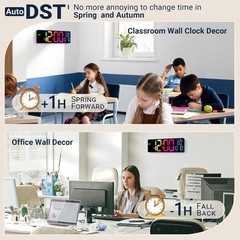 Large LED Digital Clock, 11 Color Changing, Remote Control, Multicolor