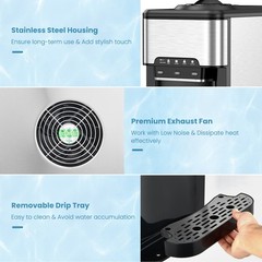 3-in-1 Water Cooler Dispenser with Built-in Ice Maker w/ 3 Temperature Settings