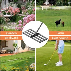 30″ x 10″ Leveling Rake for Backyard Leveling Kit, 6.5FT Heavy Duty Lawn